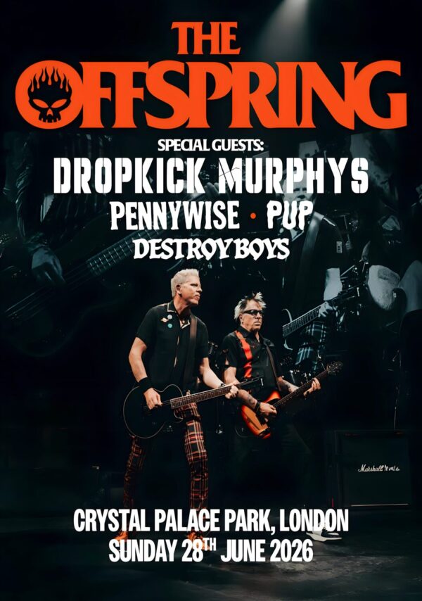 THE OFFSPRING Supercharged 2026 UK Tour LONDON Crystal Palace Park Poster