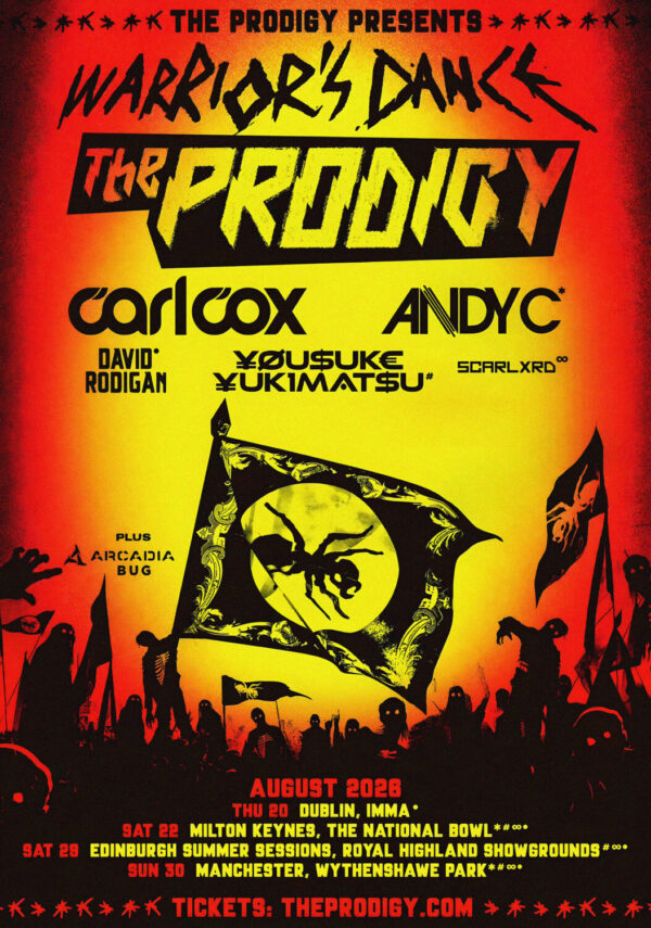 THE PRODIGY Warrior's Dance 2026 UK & Ireland Tour Poster