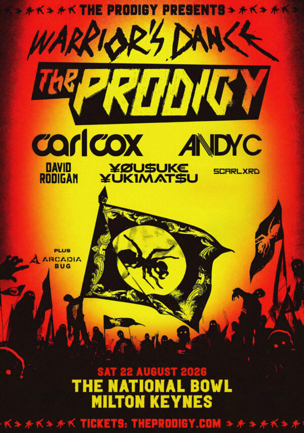 THE PRODIGY Warrior's Dance 2026 UK Tour MILTON KEYNES National Bowl Poster