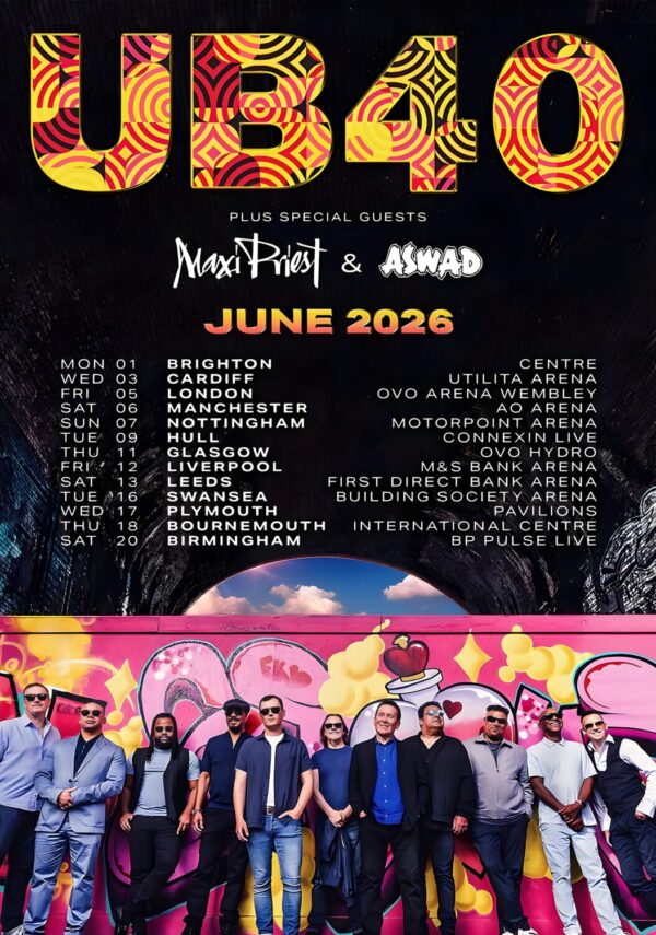 UB40 Summer 2026 Live UK Arena Tour Poster