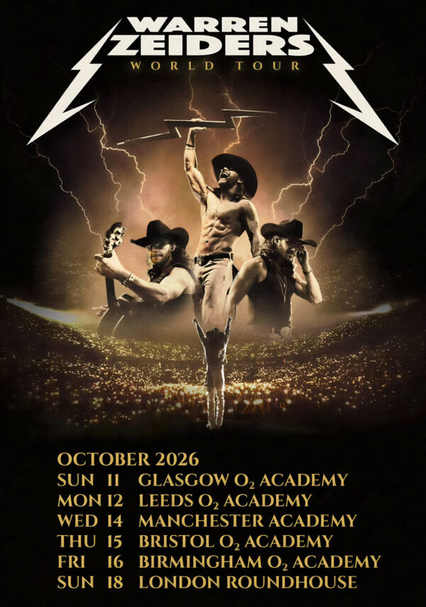 WARREN ZEIDERS Relapse, Lies and Betrayal 2026 UK Tour Poster