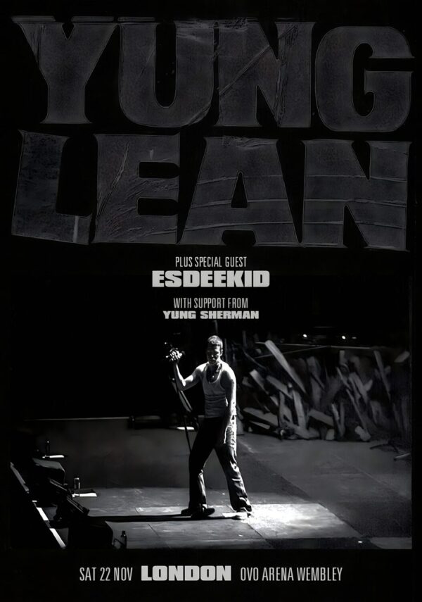 YUNG LEAN Jonatan 2026 UK Tour LONDON OVO Arena Wembley Poster