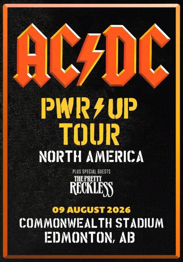 AC/DC Power Up (PWR UP) 2026 Tour EDMONTON Commonwealth Stadium Poster
