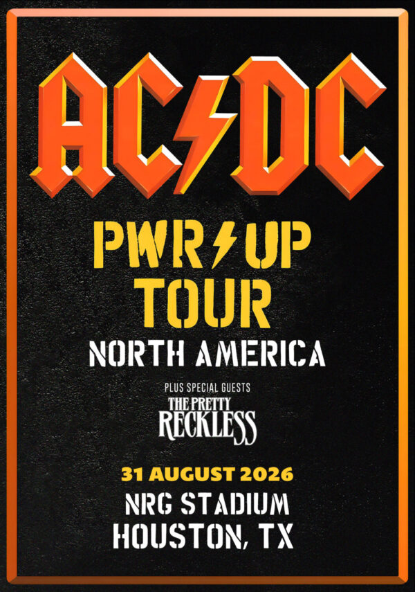 AC/DC Power Up (PWR UP) 2026 Tour HOUSTON NRG Stadium Poster