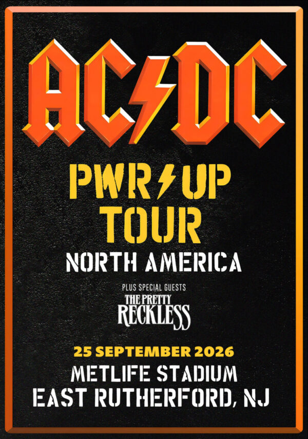 AC/DC Power Up (PWR UP) 2026 Tour EAST RUTHERFORD MetLife Stadium Poster