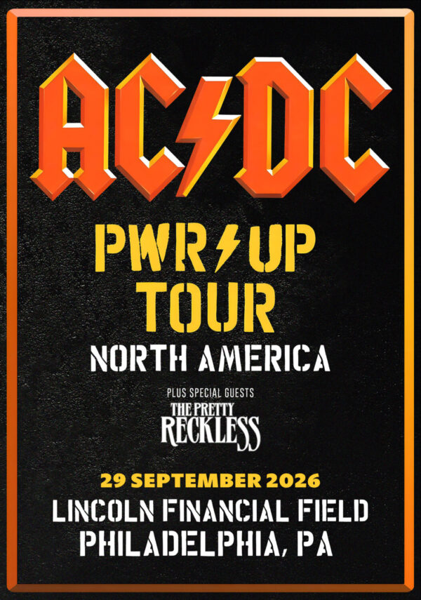AC/DC Power Up (PWR UP) 2026 Tour PHILADELPHIA Lincoln Financial Field Poster