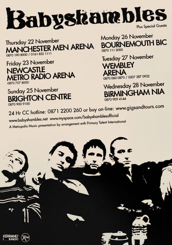 BABYSHAMBLES Shotter's Nation 2007 UK Tour Poster Print