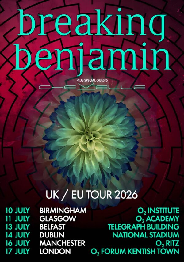BREAKING BENJAMIN Awaken 2026 UK & Ireland Tour Poster
