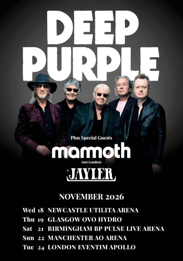 DEEP PURPLE Mad In The UK 2026 UK Arena Tour Poster