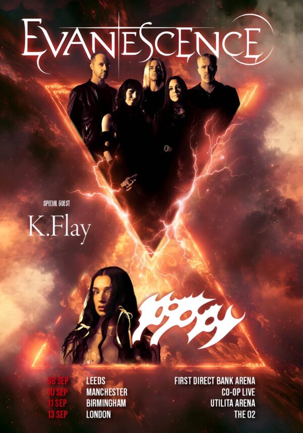 EVANESCENCE Live Summer 2026 UK Arena Tour Poster