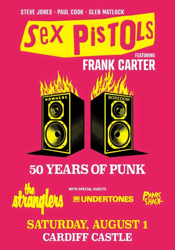 FRANK CARTER & SEX PISTOLS 50 Years Of Punk 2026 Tour CARDIFF Castle Poster