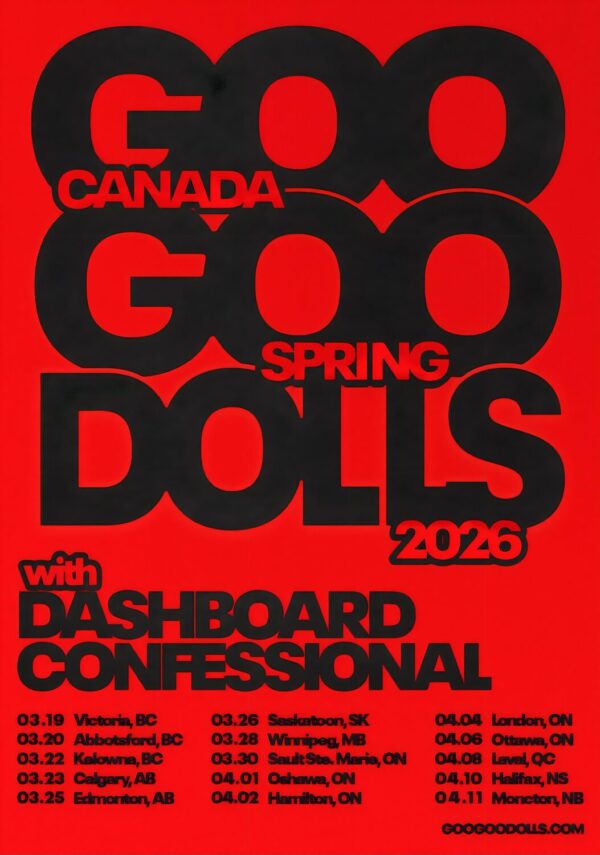 GOO GOO DOLLS Canada Spring 2026 Tour Poster