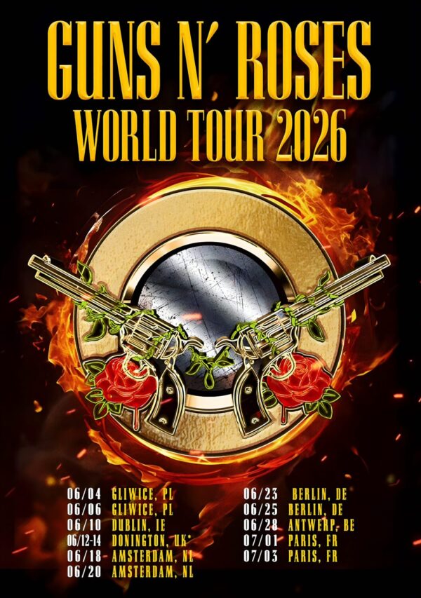 GUNS N ROSES World Tour 2026 Europe Tour Poster