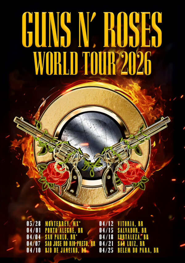 GUNS N ROSES World Tour 2026 South America Poster