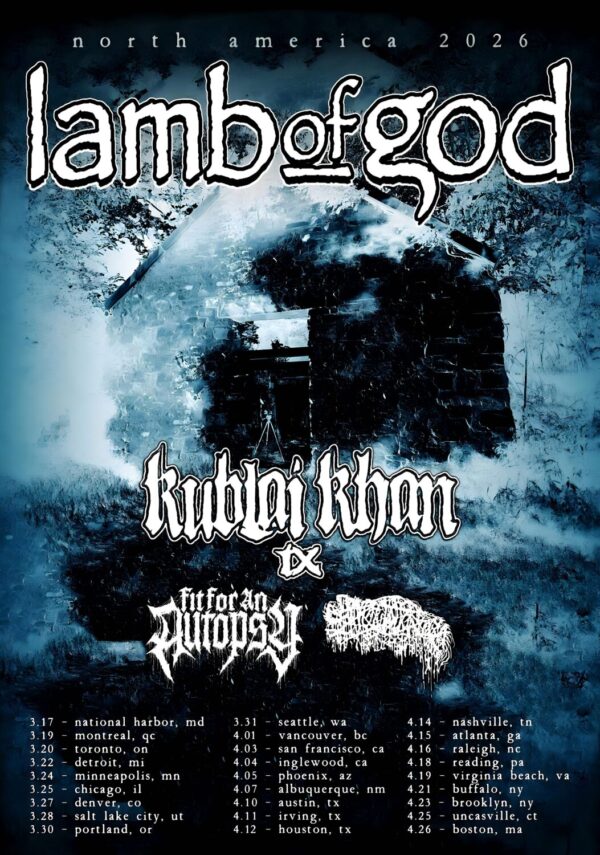 LAMB OF GOD Parasocial Christ 2026 North America Tour Poster