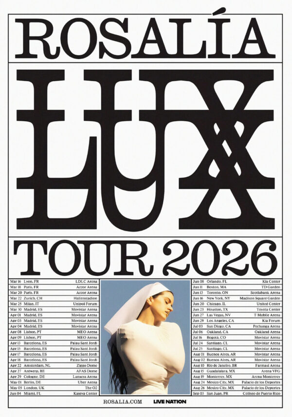 ROSALIA (Rosalia) Lux 2026 World Tour Poster