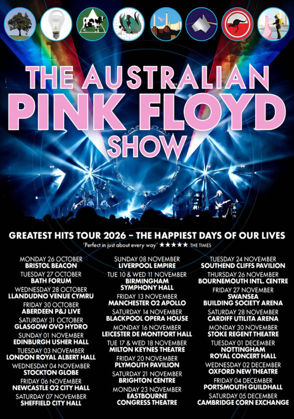 THE AUSTRALIAN PINK FLOYD Greatest Hits 2026 UK Tour Poster