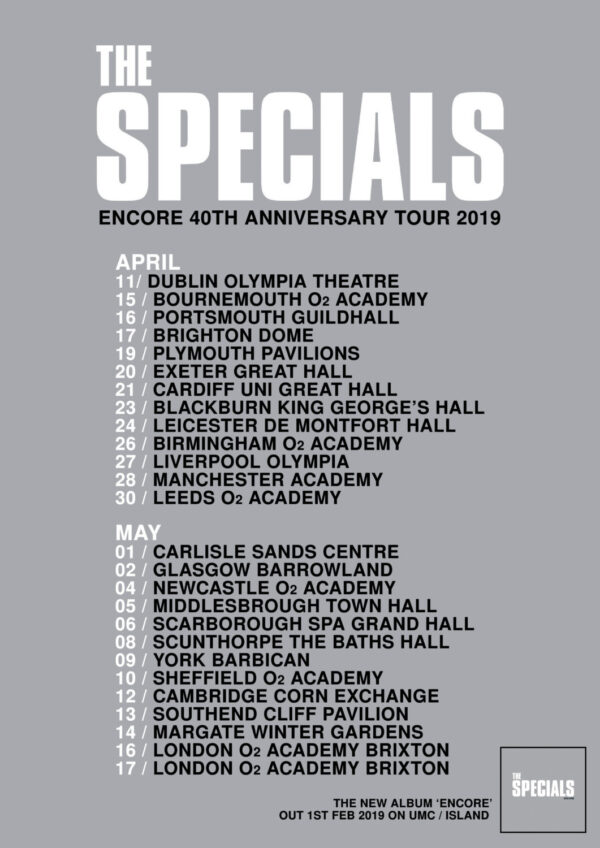 THE SPECIALS Encore 40th Anniversary UK Tour Poster Print