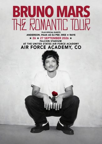 BRUNO MARS The Romantic 2026 Tour AIR FORCE ACADEMY Falcon Stadium at the United States Air Force Academy Poster