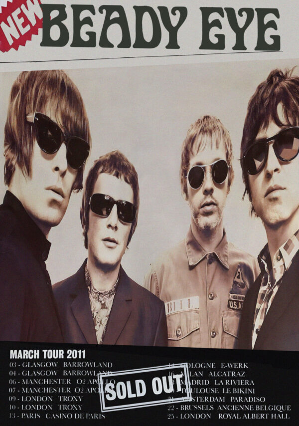 BEADY EYE Different Gear, Still Speeding 2011 UK Tour Poster Print