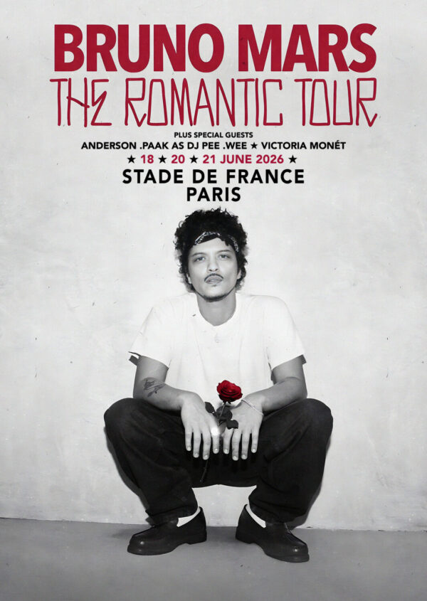 BRUNO MARS The Romantic 2026 Tour PARIS Stade de France Poster