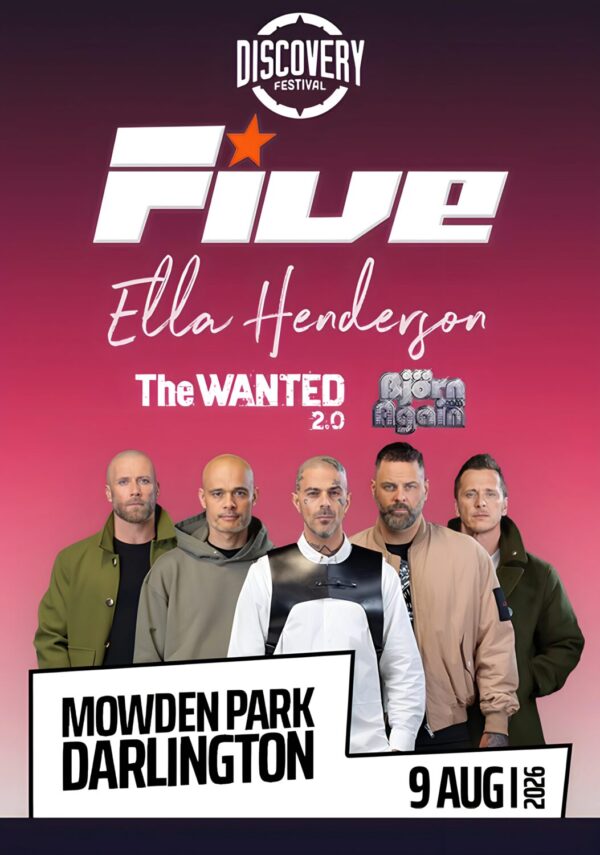 5IVE (FIVE) Summer Live 2026 UK Tour DARLINGTON Moweden Park Poster