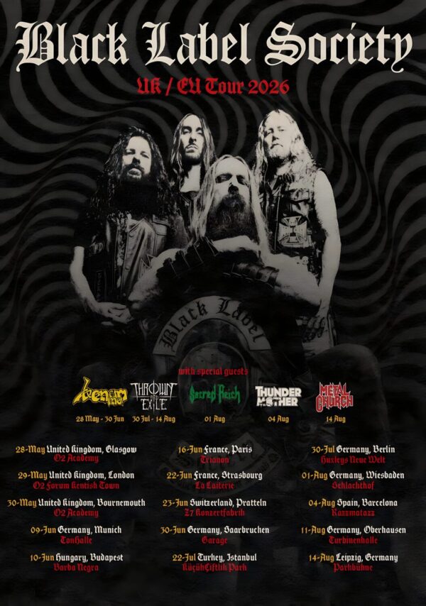 BLACK LABEL SOCIETY Engines of Demolition 2026 UK & Europe Tour Poster