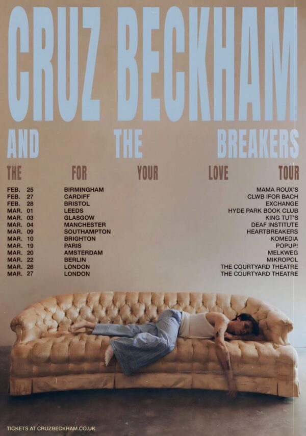 CRUZ BECKHAM The For Your Love 2026 UK Tour Poster