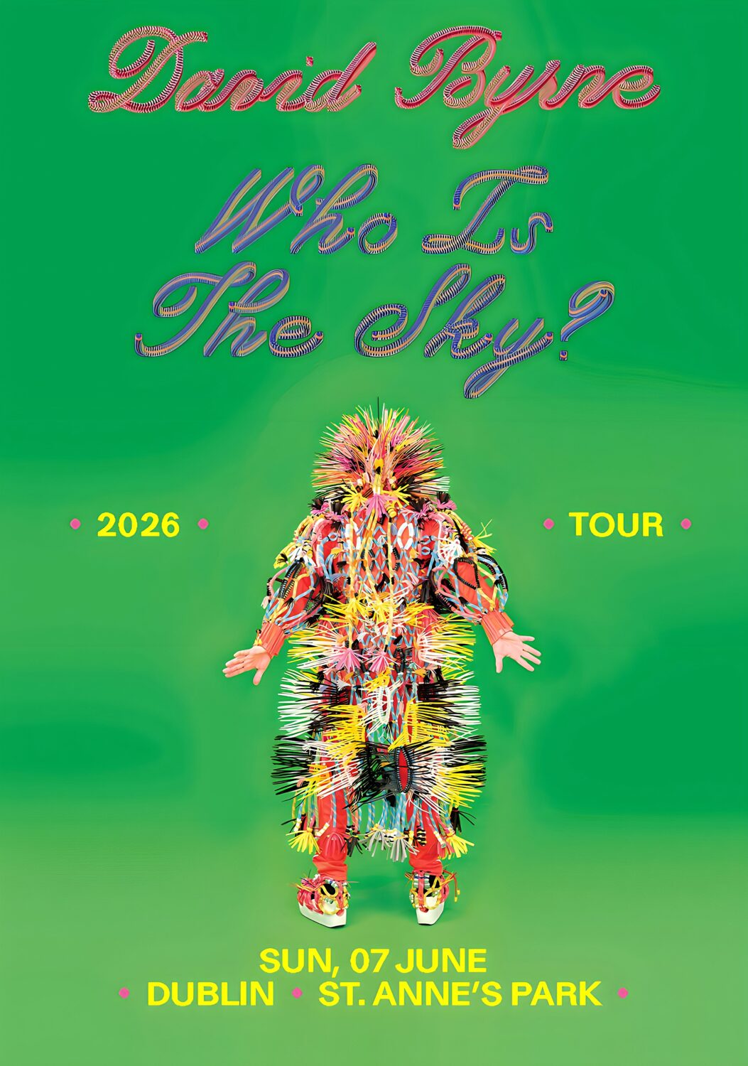 DAVID BYRNE Who Is The Sky 2026 Tour DUBLIN St Anne's Park Poster