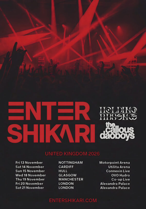 ENTER SHIKARI Hole Live 2026 UK Arena Tour Poster