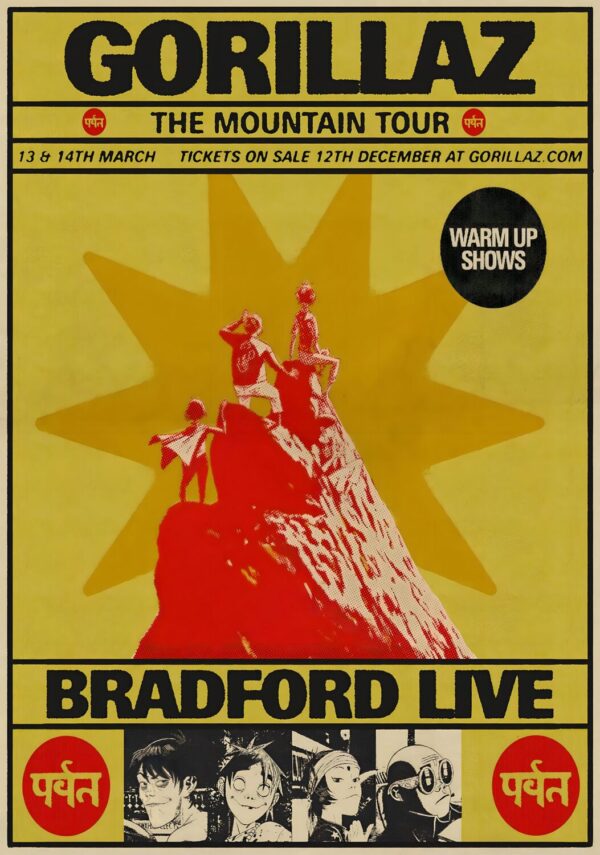 GORILLAZ The Mountain 2026 Tour BRADFORD Poster