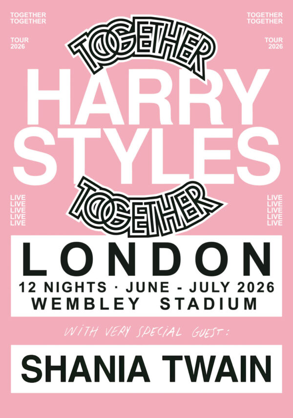 HARRY STYLES Together Together 2026 UK Tour LONDON Wembley Stadium PINK Poster Print