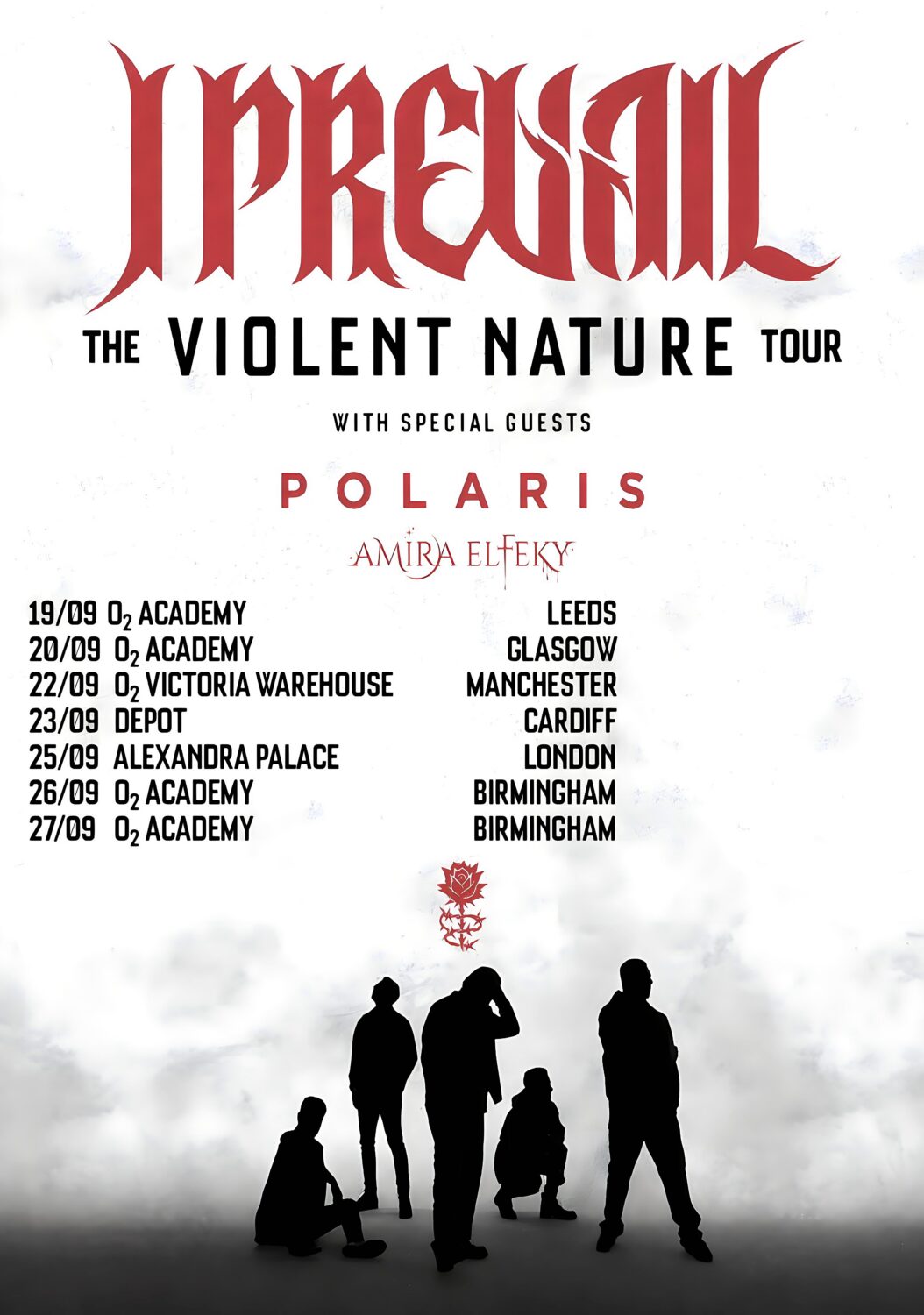 I PREVAIL The Violent Nature 2026 UK Tour Poster