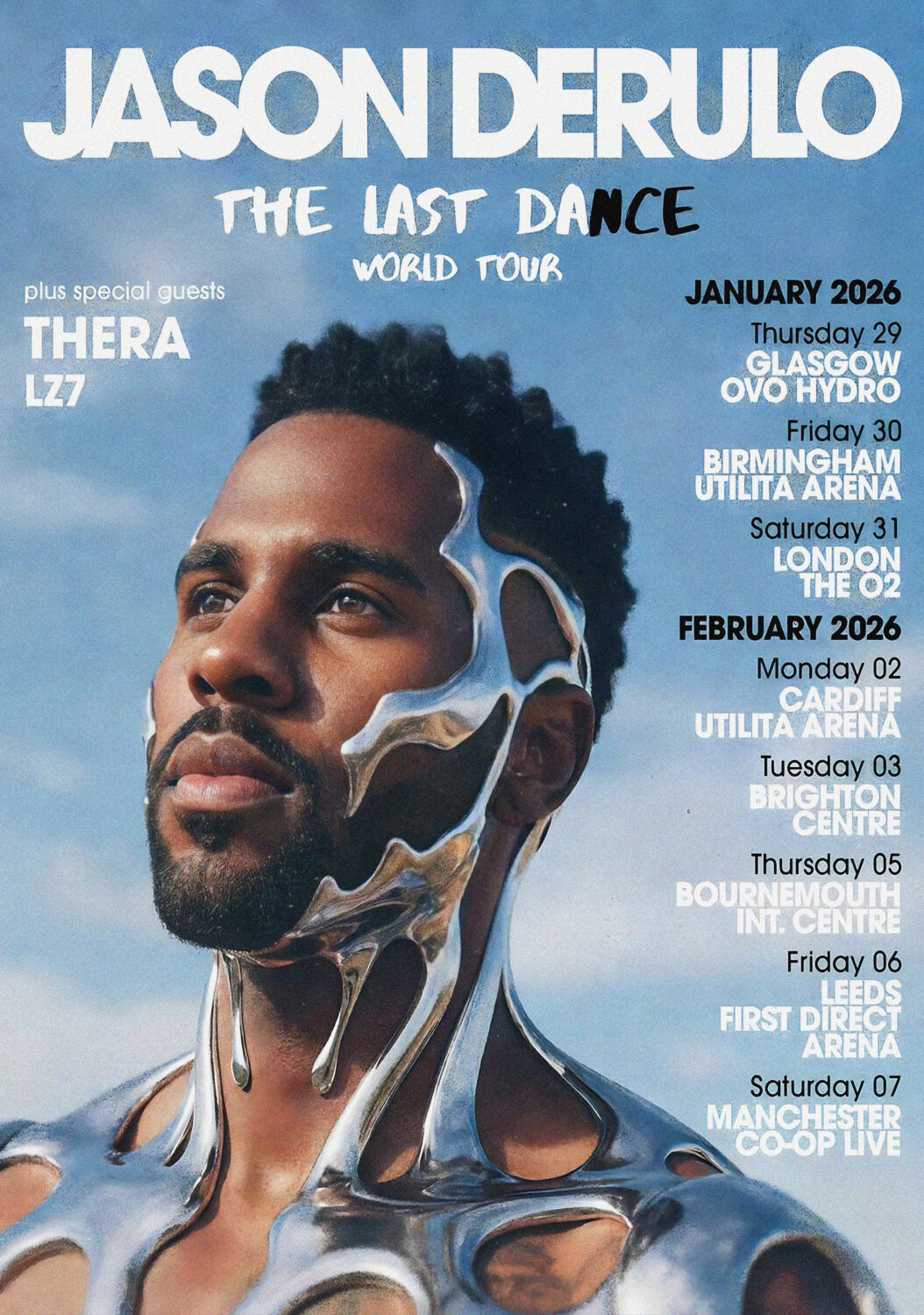 JASON DERULO The Last Dance 2026 UK Arena Tour Poster
