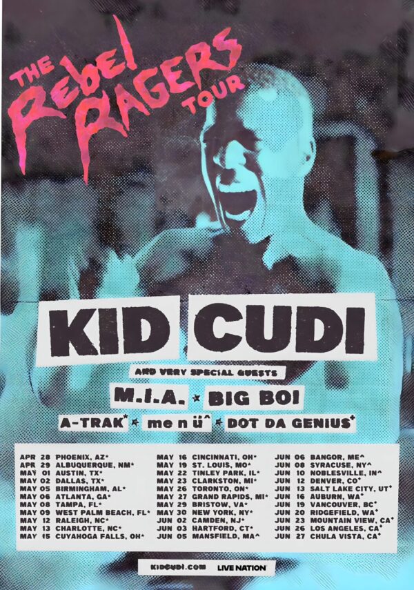 KID CUDI The Rebel Ragers 2026 North American Tour Poster