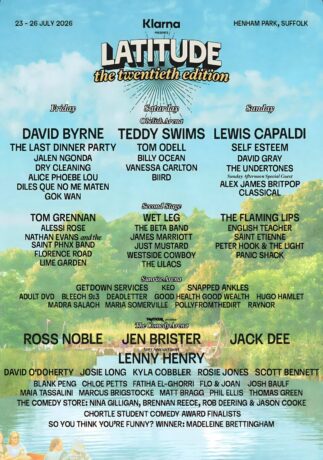 LATITUDE Festival 2026 Line up Tour Poster LATITUDE Festival 2026 Line up Tour Poster