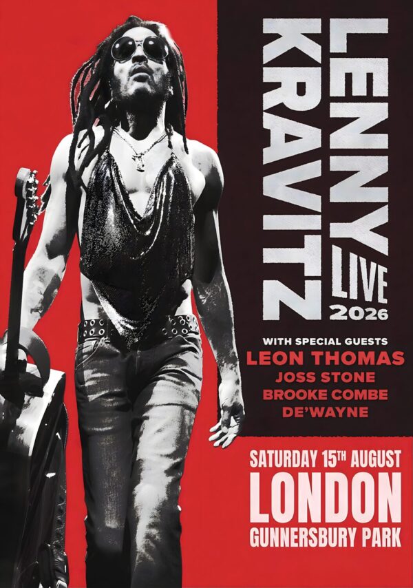 LENNY KRAVITZ Live Summer 2026 Tour LONDON Gunnersbury Park Poster