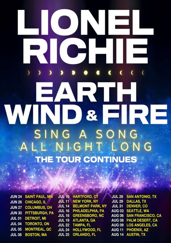 LIONEL RICHIE - EARTH WIND * FIRE Sing A Song All Night Long 2026 Tour Poster