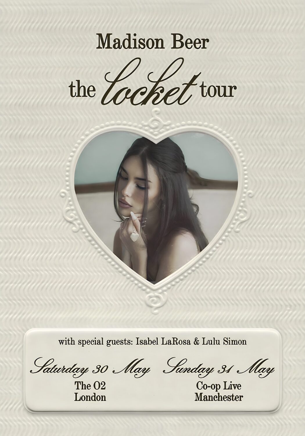 MADISON BEER The Locket 2026 UK Tour LONDON - MANCHESTER Poster