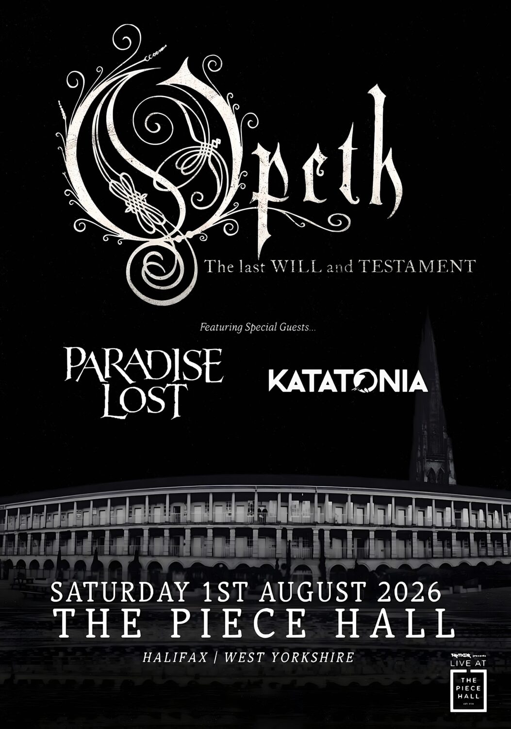 OPETH The Last Will and Testament 2026 UK Tour HALIFAX The Piece Hall Poster