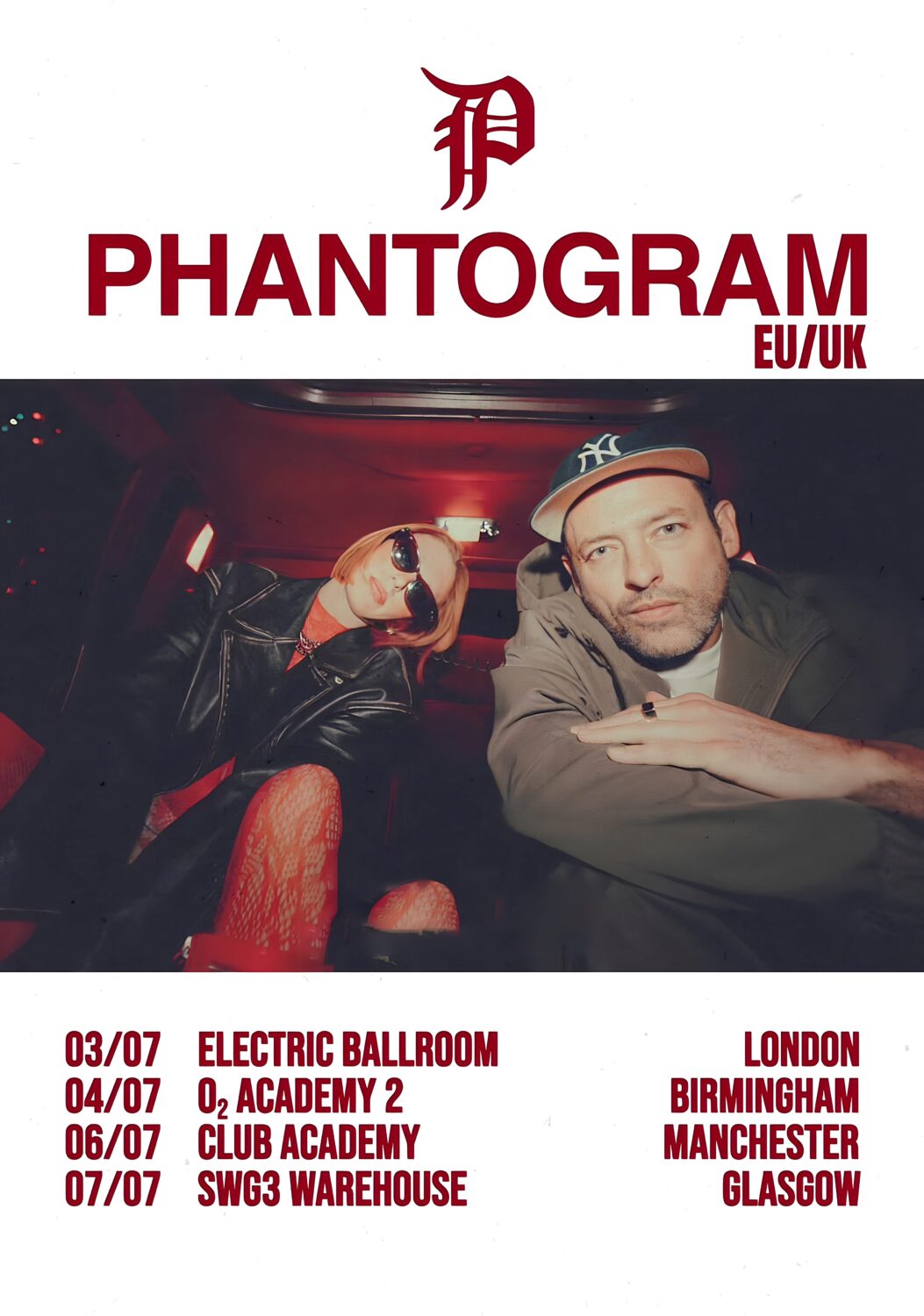 PHANTOGRAM Live Summer 2026 UK Tour Poster