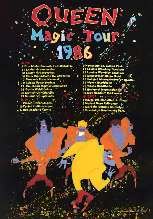 QUEEN (band) A Kind Of Magic 1986 European Tour Poster Print