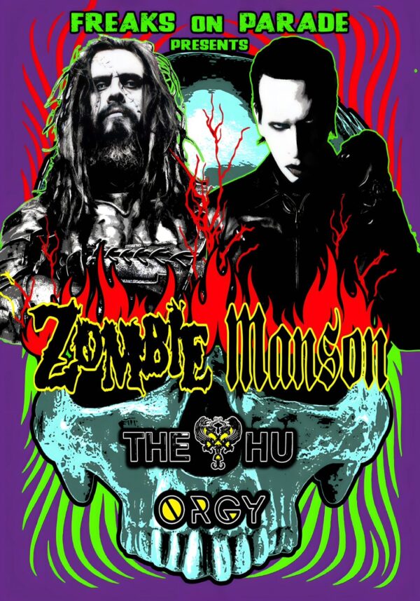 ROB ZOMBIE - MARILYN MANSON Freaks On Parade 2026 Tour Poster