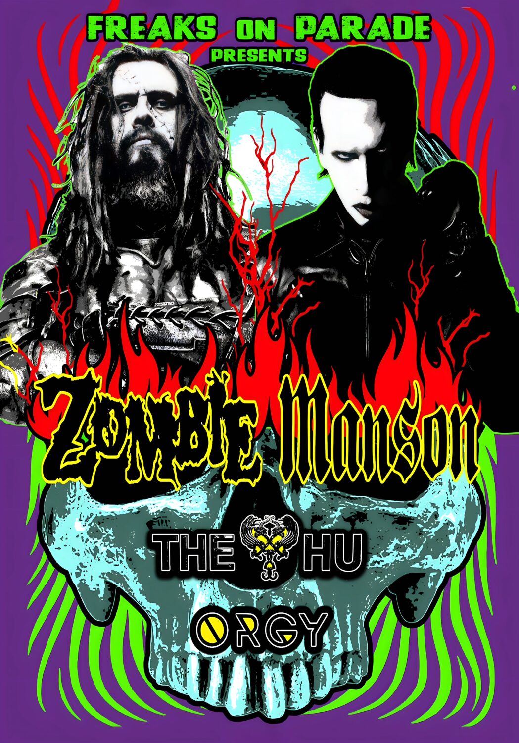 ROB ZOMBIE - MARILYN MANSON Freaks On Parade 2026 Tour Poster