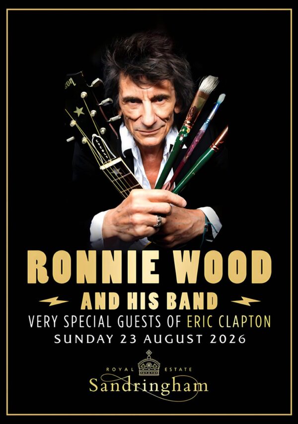 RONNIE WOOD (Rolling Stones) Eric Clapton SANDRINGHAM 2026 Tour Poster