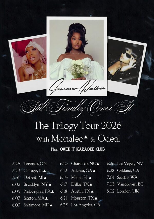 SUMMER WALKER Still Finally Over It 2026 World Tour Poster