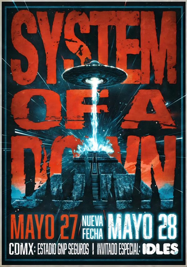 SYSTEM OF A DOWN Live Summer 2026 Tour MEXICO CITY Estadio GDP Seguros Poster