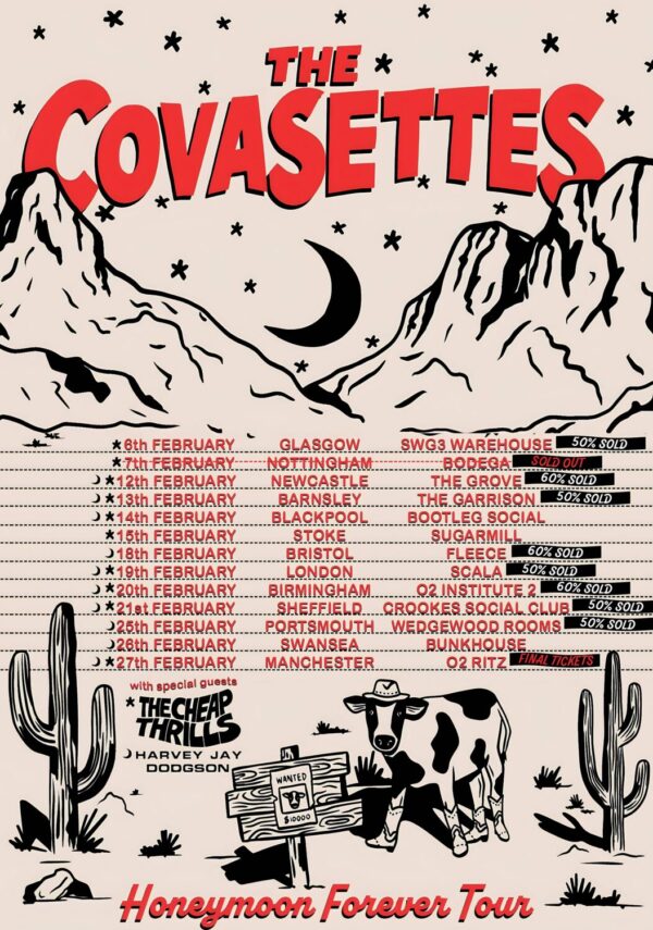 THE COVASETTES Honeymoon Forever 2026 UK Tour Poster