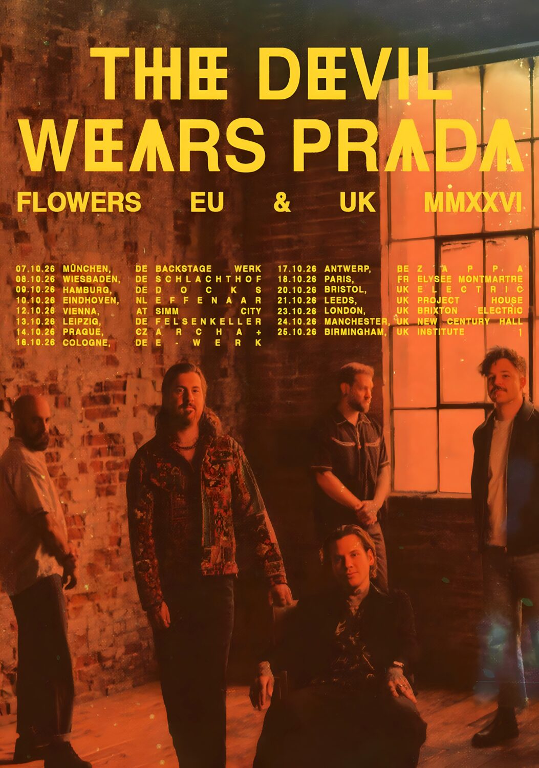 THE DEVIL WEARS PRADA Flowers Europe & UK Tour Poster