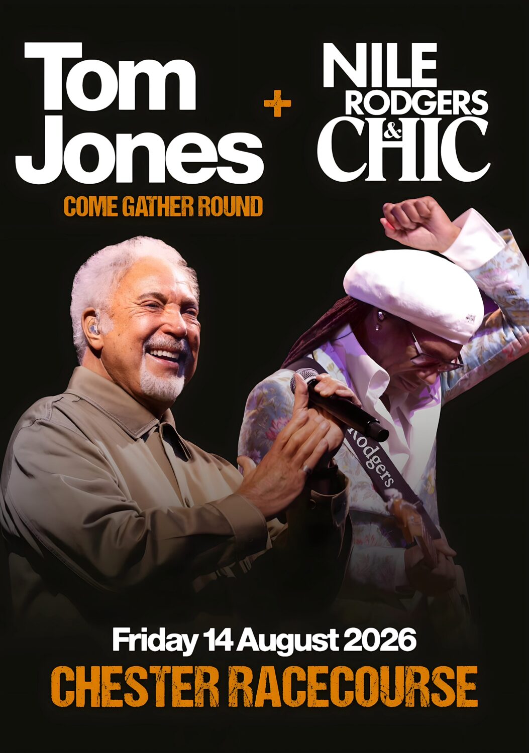 TOM JONES - NILE RODGERS & CHIC Come Gather Round 2026 UK Tour CHESTER Poster